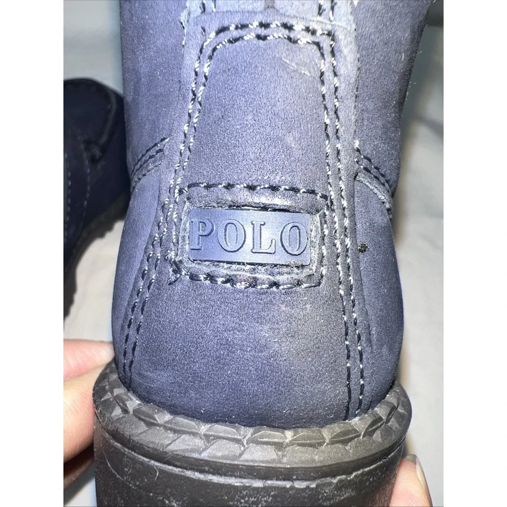 Polo Ralph Lauren Toddler Boys Ranger High ll Bear Boots Navy New Authentic Sz 4